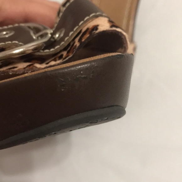 Franco Sarto Leopard Print Wedge Slides Sandals Women’s Size 9 - Picture 8 of 9